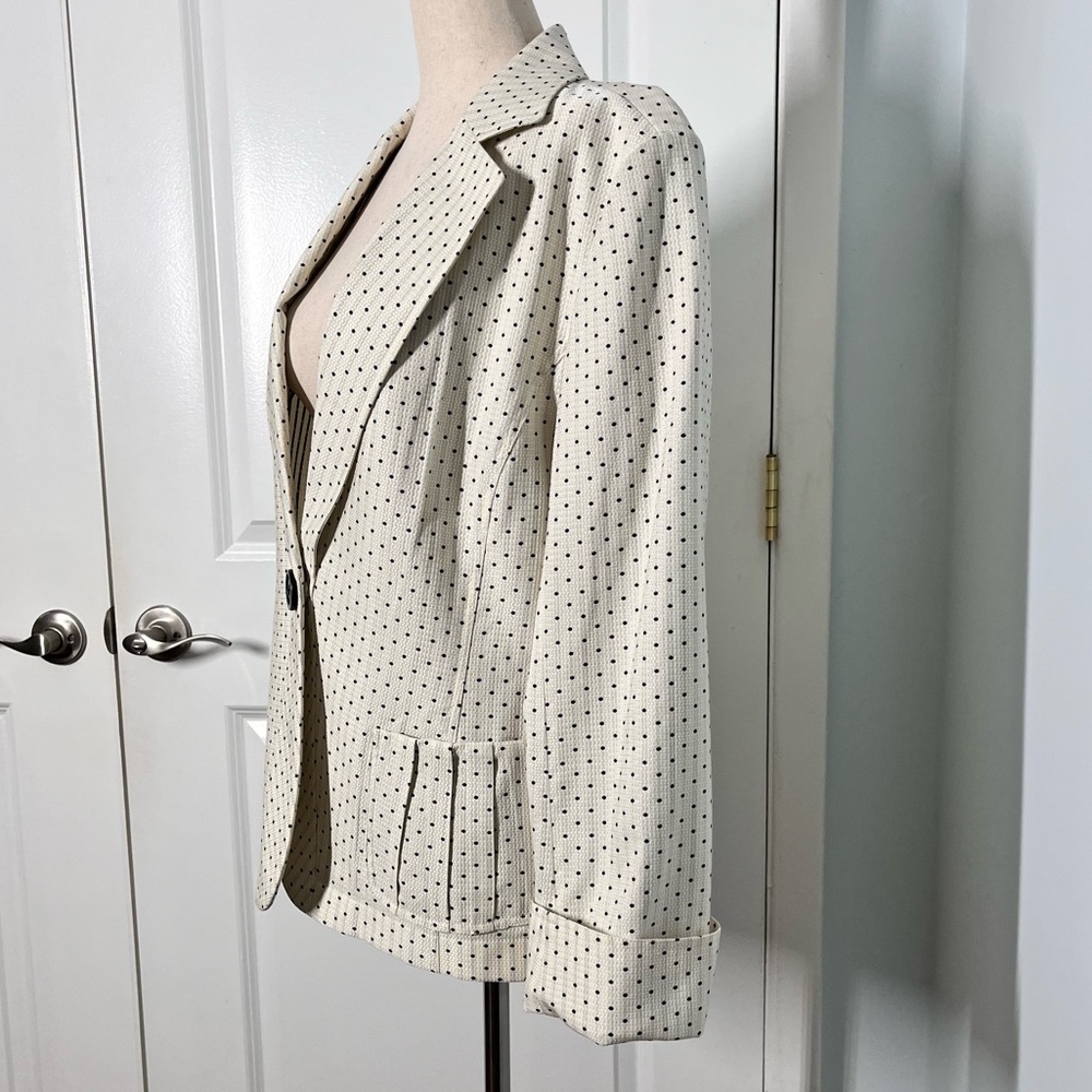 Lafayette 148 New York navy polka dot jacket size 10 - Picture 9 of 16